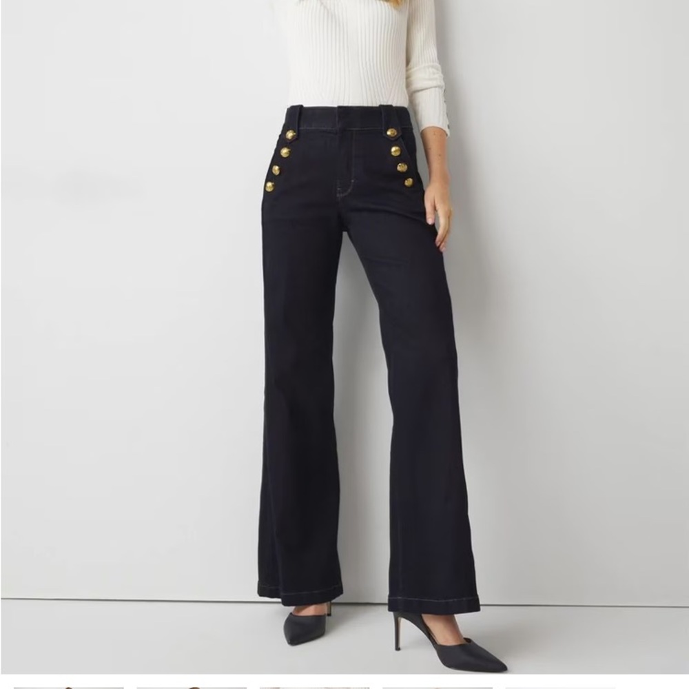 WHBM wide leg Mariner jeans, size 4